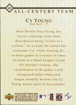 1999 Upper Deck Century Legends - All-Century Team #AC9 Cy Young  Back