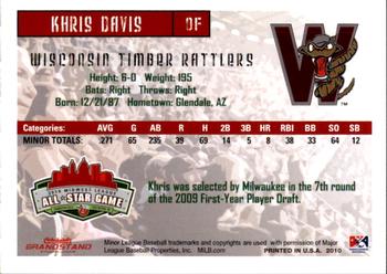 2010 Grandstand Midwest League All-Star Game Western Division #NNO Khris Davis Back