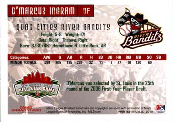 2010 Grandstand Midwest League All-Star Game Western Division #NNO D'Marcus Ingram Back