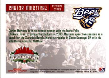 2010 Grandstand Midwest League All-Star Game Western Division #NNO Carlos Martinez Back