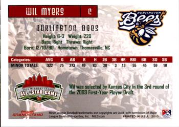 2010 Grandstand Midwest League All-Star Game Western Division #NNO Wil Myers Back