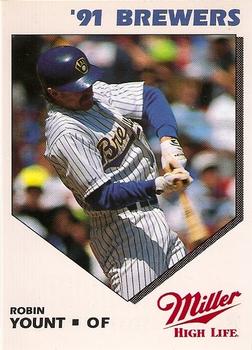 1991 Miller High Life Milwaukee Brewers #NNO Robin Yount Front