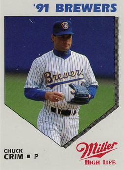1991 Miller High Life Milwaukee Brewers #NNO Chuck Crim Front