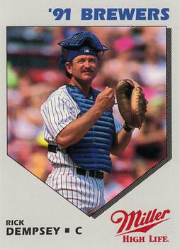 1991 Miller High Life Milwaukee Brewers #NNO Rick Dempsey Front