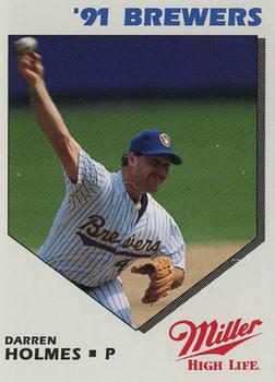1991 Miller High Life Milwaukee Brewers #NNO Darren Holmes Front