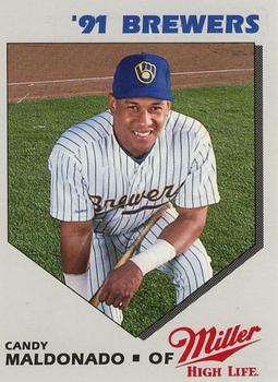 1991 Miller High Life Milwaukee Brewers #NNO Candy Maldonado Front