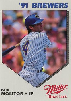 1991 Miller High Life Milwaukee Brewers #NNO Paul Molitor Front