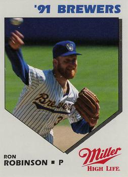 1991 Miller High Life Milwaukee Brewers #NNO Ron Robinson Front
