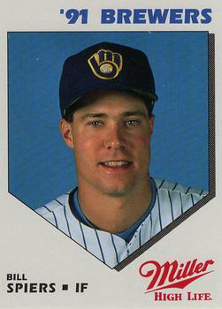 1991 Miller High Life Milwaukee Brewers #NNO Bill Spiers Front