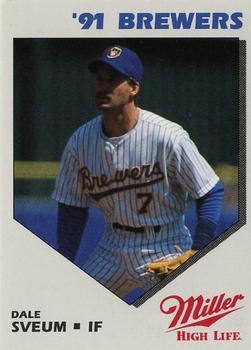 1991 Miller High Life Milwaukee Brewers #NNO Dale Sveum Front