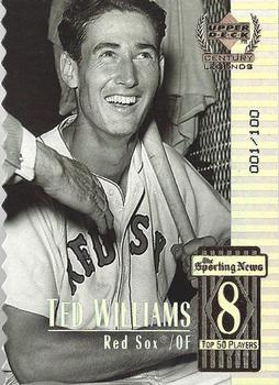 1999 Upper Deck Century Legends - Century Collection #8 Ted Williams  Front