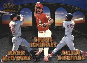 1998 Pacific Invincible - Team Checklists #23 Mark McGwire / Ray Lankford / Dennis Eckersley / Delino Deshields / Willie McGee  Front