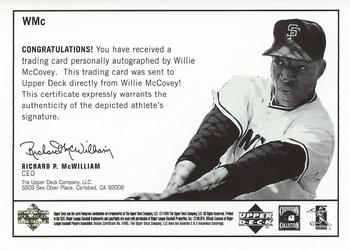 1999 Upper Deck Century Legends - Epic Signatures #WMC Willie McCovey Back