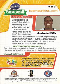 2006 Upper Deck Sunkist #9 Dontrelle Willis Back