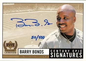 1999 Upper Deck Century Legends - Epic Signatures Century #BB Barry Bonds  Front