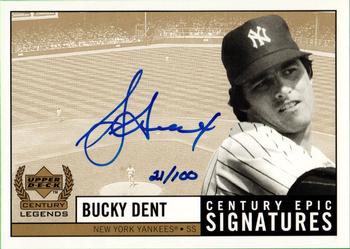 1999 Upper Deck Century Legends - Epic Signatures Century #BD Bucky Dent  Front