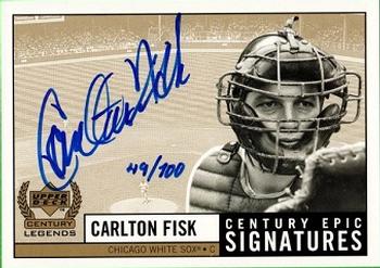 1999 Upper Deck Century Legends - Epic Signatures Century #CF Carlton Fisk  Front