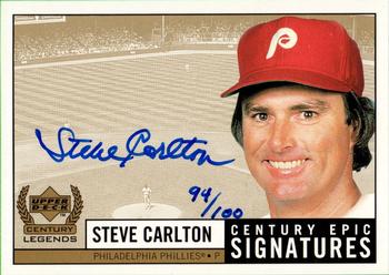 1999 Upper Deck Century Legends - Epic Signatures Century #SC Steve Carlton  Front