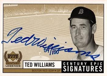 1999 Upper Deck Century Legends - Epic Signatures Century #TW Ted Williams  Front
