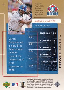 1999 Upper Deck Challengers for 70 - Challengers Edition #14 Carlos Delgado Back