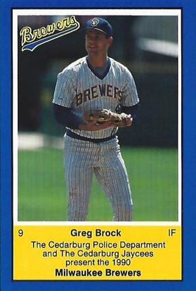 1990 Milwaukee Brewers Police - Cedarburg Police Department and The Cedarburg Jaycees #NNO Greg Brock Front