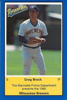 1990 Milwaukee Brewers Police - Marinette #NNO Greg Brock Front