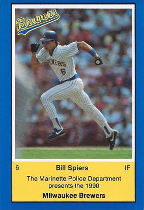 1990 Milwaukee Brewers Police - Marinette #NNO Bill Spiers Front