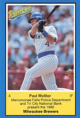 1990 Milwaukee Brewers Police - Menomonee Falls #NNO Paul Molitor Front