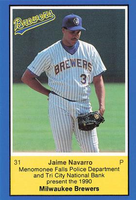 1990 Milwaukee Brewers Police - Menomonee Falls #NNO Jaime Navarro Front