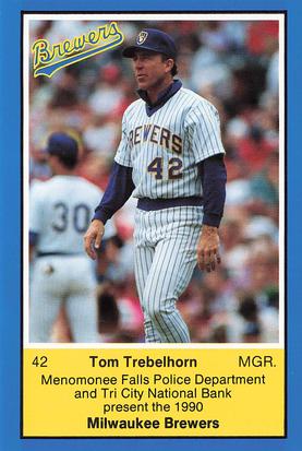 1990 Milwaukee Brewers Police - Menomonee Falls #NNO Tom Trebelhorn Front