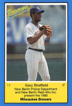 1990 Milwaukee Brewers Police - New Berlin Police Department and New Berlin Redi-Mix Inc. #NNO Gary Sheffield Front