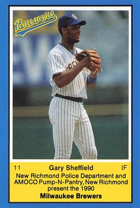 1990 Milwaukee Brewers Police - New Richmond Police Department and AMOCO Pump-N-Pantry, New Richmond #NNO Gary Sheffield Front