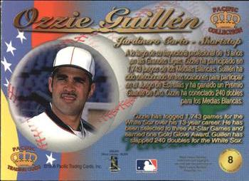 1998 Pacific - Latinos of the Major Leagues #8 Ozzie Guillen Back