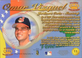 1998 Pacific - Latinos of the Major Leagues #11 Omar Vizquel Back