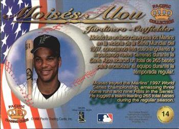1998 Pacific - Latinos of the Major Leagues #14 Moises Alou Back