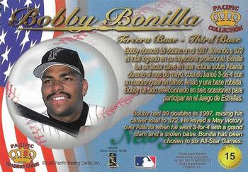 1998 Pacific - Latinos of the Major Leagues #15 Bobby Bonilla Back