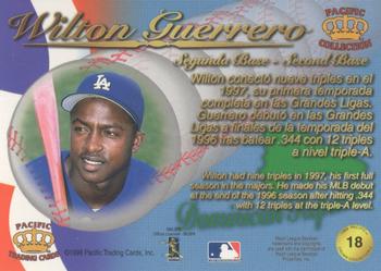 1998 Pacific - Latinos of the Major Leagues #18 Wilton Guerrero Back