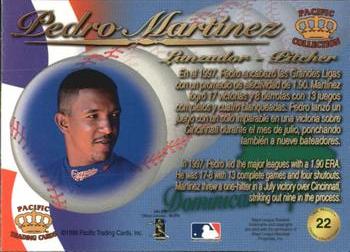 1998 Pacific - Latinos of the Major Leagues #22 Pedro Martinez Back