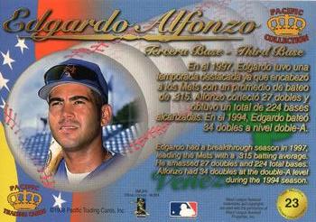 1998 Pacific - Latinos of the Major Leagues #23 Edgardo Alfonzo Back