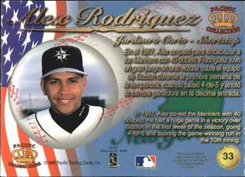 1998 Pacific - Latinos of the Major Leagues #33 Alex Rodriguez Back