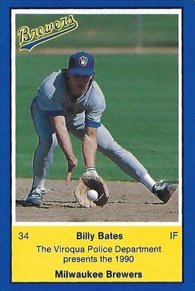 1990 Milwaukee Brewers Police - Viroqua Police Department #NNO Billy Bates Front