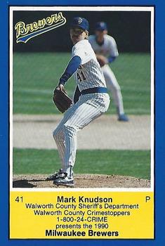 1990 Milwaukee Brewers Police - Walworth County Sheriff's Department, Crimestoppers #NNO Mark Knudson Front