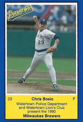 1990 Milwaukee Brewers Police - Watertown Police Department and Watertown Lion's Club #NNO Chris Bosio Front