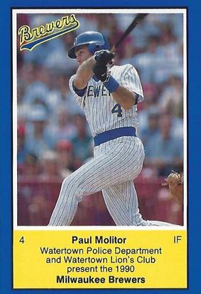 1990 Milwaukee Brewers Police - Watertown Police Department and Watertown Lion's Club #NNO Paul Molitor Front