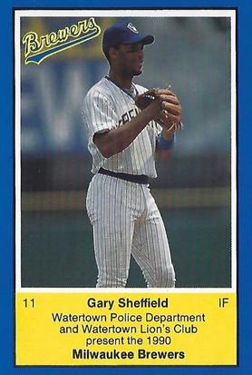 1990 Milwaukee Brewers Police - Watertown Police Department and Watertown Lion's Club #NNO Gary Sheffield Front