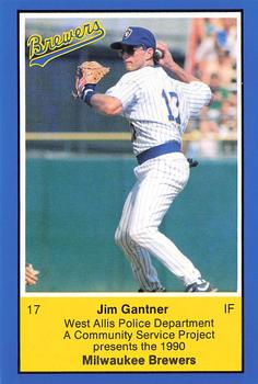1990 Milwaukee Brewers Police - West Allis Police Department, A Community Service Project #NNO Jim Gantner Front