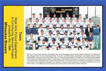 1990 Milwaukee Brewers Police - West Allis Police Department, A Community Service Project #NNO Milwaukee Brewers Team Photo Front