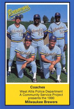 1990 Milwaukee Brewers Police - West Allis Police Department, A Community Service Project #NNO Milwaukee Brewers Coaches Front