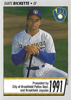 1991 Milwaukee Brewers Police - City of Brookfield PD, Brookfield Jaycees #NNO Dante Bichette Front