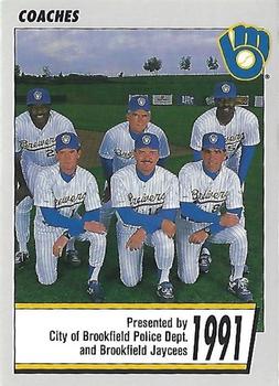 1991 Milwaukee Brewers Police - City of Brookfield PD, Brookfield Jaycees #NNO Milwaukee Brewers Coaches Front